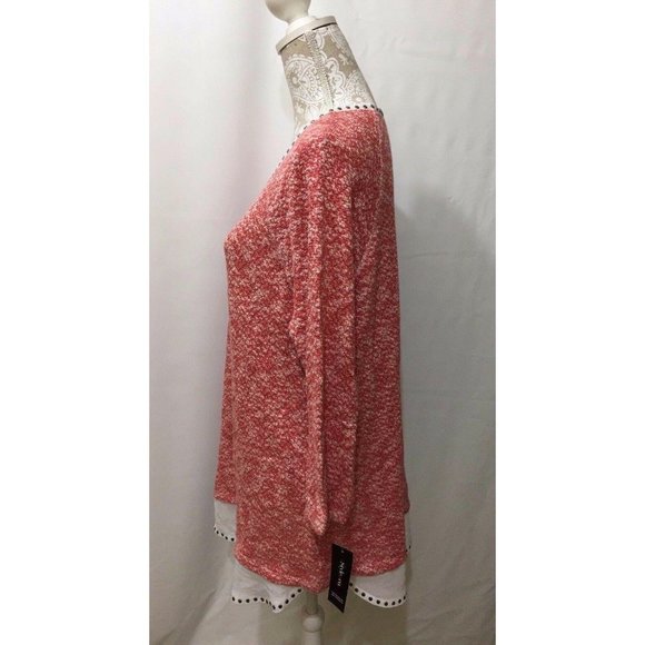 Style & Co Sweater Womens Large Deep‎ Coral Orange - Picture 3 of 7